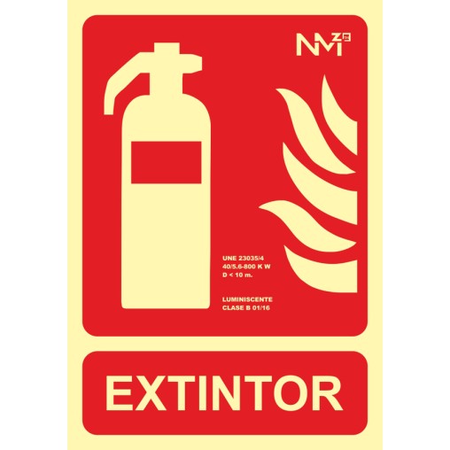 SEÑAL EXTINTOR PVC CLASE B - 210X300MM