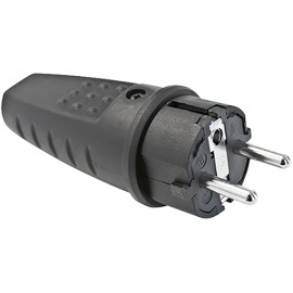 CLAVIJA IND GOMA-PVC TT 16A IP44 NEG - 4,8 MM