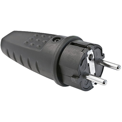 CLAVIJA IND GOMA-PVC TT 16A IP44 NEG - 4,8 MM