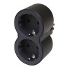 ADAPTADOR ESTÁNDAR 2X2P+T FRONTAL NEGRO - 16 A