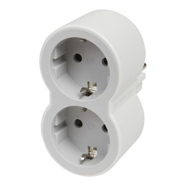 ADAPTADOR ESTÁNDAR 2X2P+T FRONTAL BCO/GRIS - 16 A
