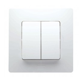 CONMUTADOR EMPOTRAR BLANCO DOBLE - 10 A