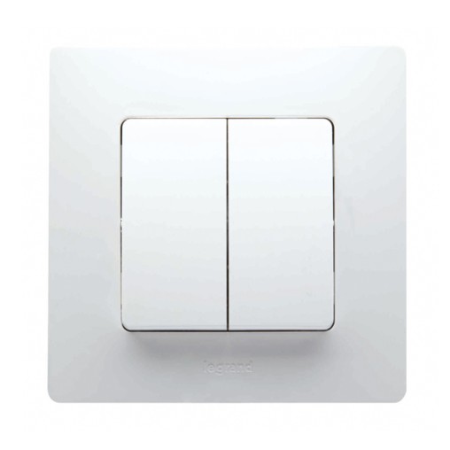 CONMUTADOR EMPOTRAR BLANCO DOBLE - 10 A