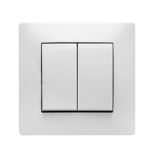CONMUTADOR EMPOTRAR BLANCO DOBLE - 10 A