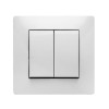 CONMUTADOR EMPOTRAR BLANCO DOBLE - 10 A