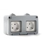 BASE ENCHUFE SUPERFICIE DOBLE IP55 ESTANCO