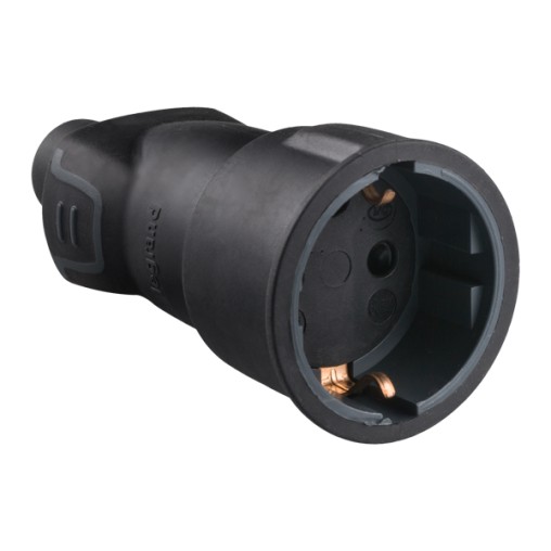 ENCHUFE GOMA NEGRO - 16 A