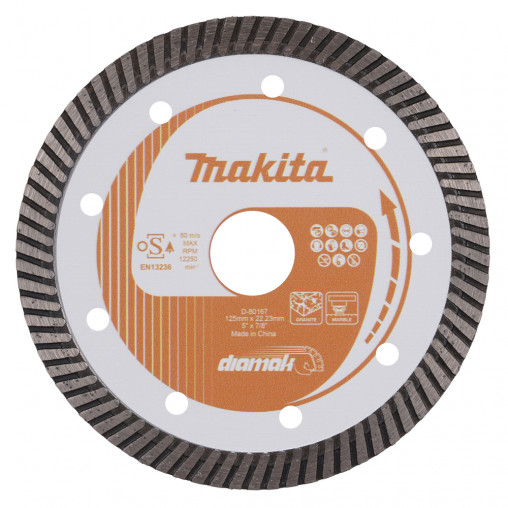 D-80167 Disco de diamante 135 x 22,23 mm, Banda Turbo