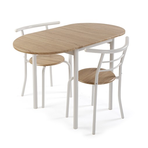 MESA + 2 SILLAS BLANCO - 61X55X77