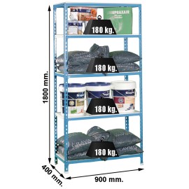 ESTANTERIA S/T AZUL/BLANCA - 180X90X40