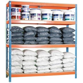 ESTANTERIA 4 ALTURAS AZUL/NARANJA 600KILOS - 20X15X60