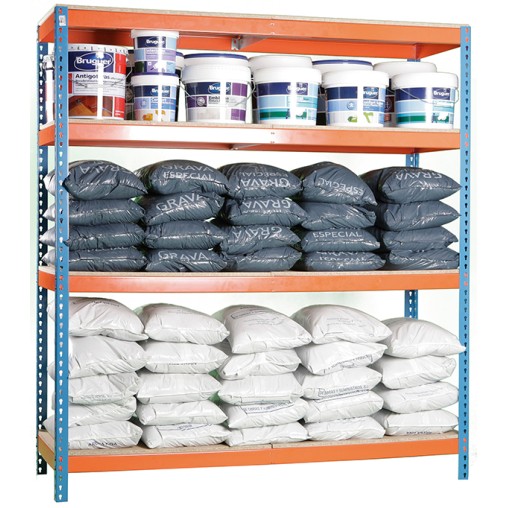 ESTANTERIA 4 ALTURAS AZUL/NARANJA 600KILOS - 20X15X60
