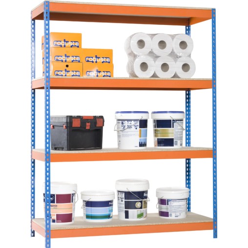 ESTANTERIA S/T 4B AZUL/NARANJA - 2X1,5X0,45