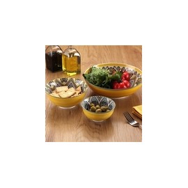 ENSALADERA PORCELANA AMARILLO SET-6