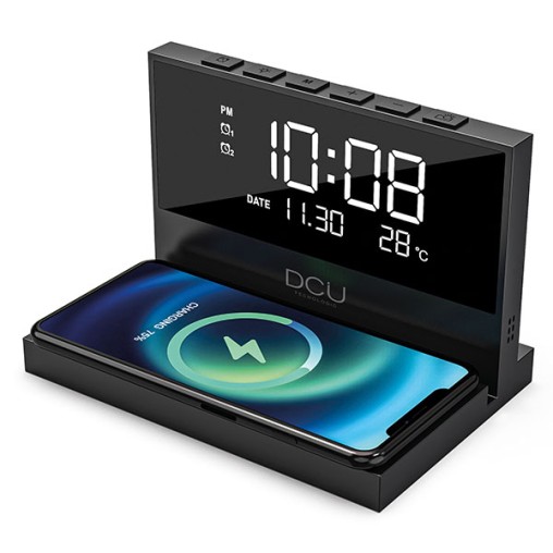 RELOJ DESPERTADOR CARGA INALAMBRICA - 100X40X120