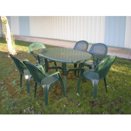 MESA JARDIN OVAL VERDE