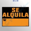 CARTEL PLASTIFICADO SE ALQUILA - 40X30 CM