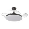 VENTILADOR TECHO C/LUZ 4 ASP RETRACTIL NEGRO