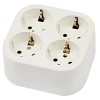 BASE MULTIPLE 10/16A 4T TT S/CABLE CUADRADA