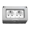 BASE DOBLE SUPERIFICIE ESTANCO SCHUKO C/TT IP55