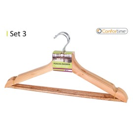 PERCHA MADERA FORMA SET-3