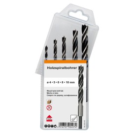 MultiPack brocas para madera 5 uds 4-10 mm 180 mm
