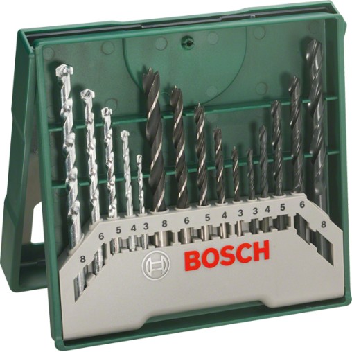 BROCAS HSS-PIEDRA-MADERA 15 PZ - 3-8 MM