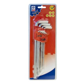 LLAVE ALLEN LARGA P/B CR 9P - 1,5-10 MM