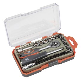 ESTUCHE VASO JGO 35 PZ +CARRACA - 1/4''