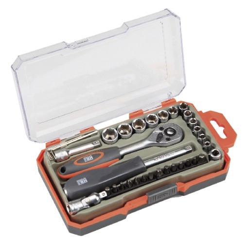 ESTUCHE VASO JGO 35 PZ +CARRACA - 1/4''