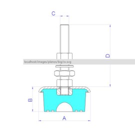 SOPORTE PIE MAQUINA SV1 M-12 - 130-350 KG