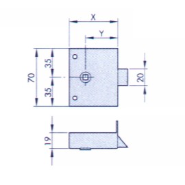 (6 u.) PICAPORTE SOBREPONER