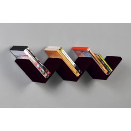 ESTANTE ZIGZAG WENGUE C/FIJAC OCULTA - 59X12X12CM