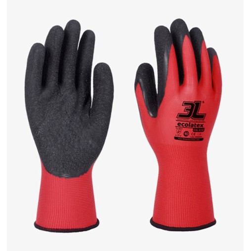 GUANTE POLIESTER LATEX NEGRO - 8