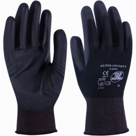 GUANTE NYLON NEGRO PU - T.9