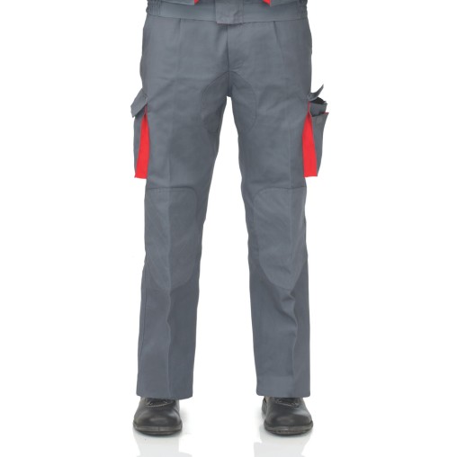 PANTALON TERGAL CARGO GRIS/RJO - T56