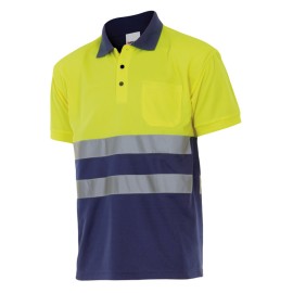 POLO A.VISIBILIDAD MC AMAR/MARINO - XXL