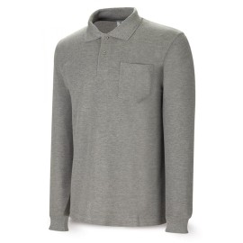 POLO M/LARGA ALGODON GRIS - L