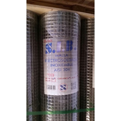 MALLA SOLDADA INOX R25X1M - 16X16X0,9