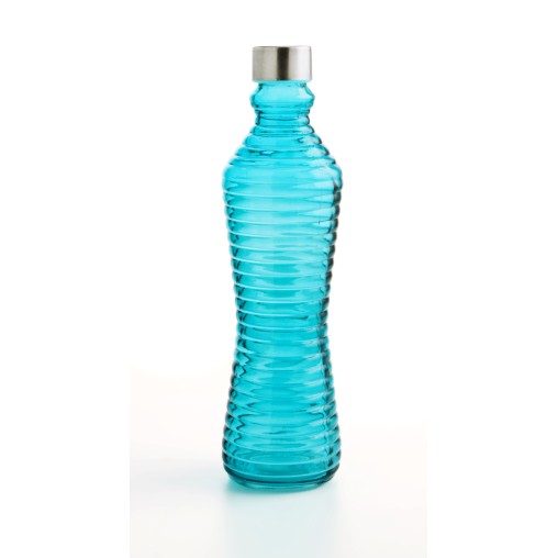 BOTELLA VIDRIO AZUL TURQUESA - 1 L