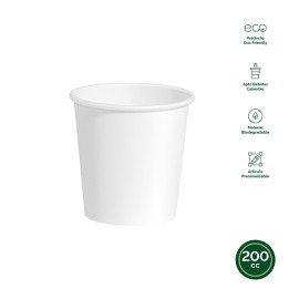 VASO DESECHABLE CARTON BIO BCO B/50 - 200 CM3