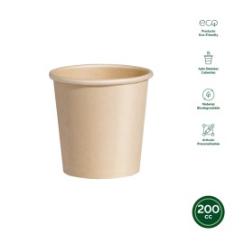 VASO DESECHABLE CARTON BIO NATU B/50 - 200 CM3