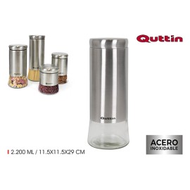 BOTE ALMACENAMIENTO VIDRIO/ACERO - 2,2 L