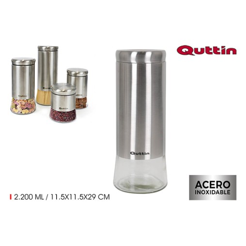 BOTE ALMACENAMIENTO VIDRIO/ACERO - 2,2 L