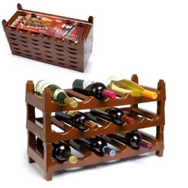 BOTELLERO APILABLE 6 BOTELLAS - 61X25X13CM