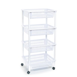 CARRO MULTIUSO 4 CESTAS BCO. - 40X30X85CM