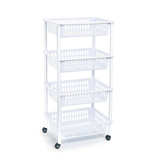 CARRO MULTIUSO 4 CESTAS BCO. - 40X30X85CM