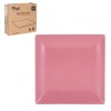 PLATO LLANO CUADRADO ROSA - 26,5 CM