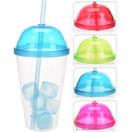 VASO C/CUBITOS /PAJITA 4 COLOR - 550ML