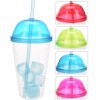 VASO C/CUBITOS /PAJITA 4 COLOR - 550ML